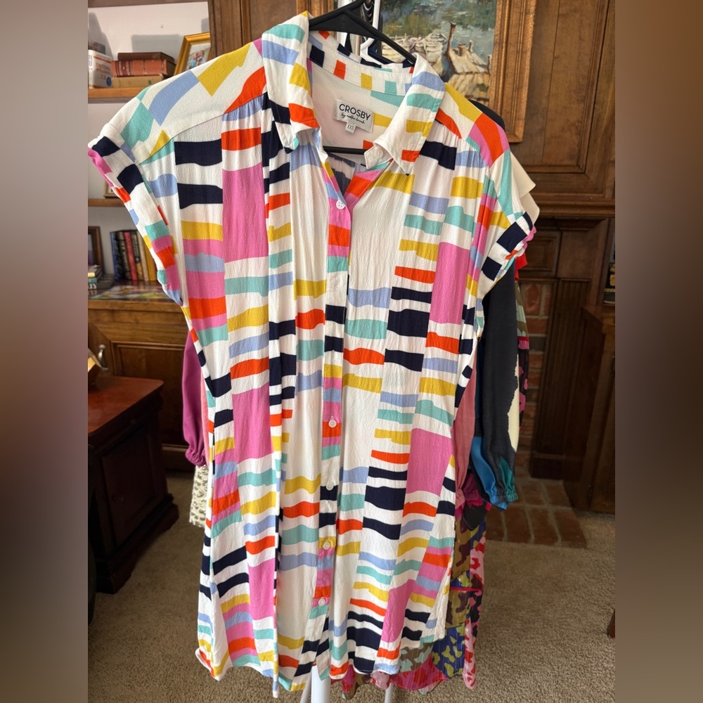 Crosby by Mollie Burch Multicolor Geometric Dress